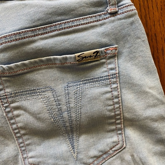 Seven7 Distressed Denim Blue Women's Shorts - Picture 8 of 8